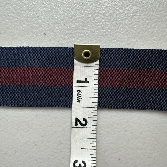 Brooks Brothers Mens Navy Maroon Stripe Adjustable Button Suspender Silk Leather - Picture 5 of 8